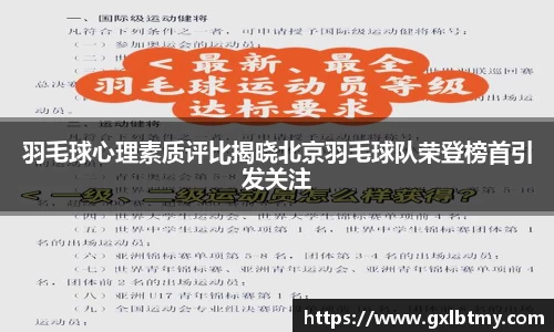 羽毛球心理素质评比揭晓北京羽毛球队荣登榜首引发关注